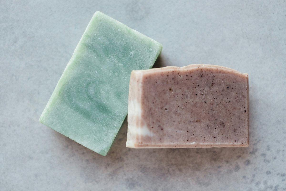 Swirled handmade soap bars