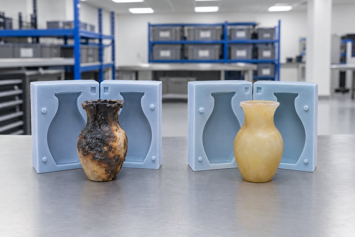 Illustrative example: Two silicone samples showing sudden overheat damage and gradual ageing
