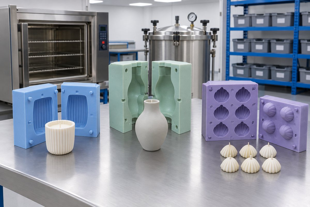 Illustrative example: Different mould setups for dry heat, steam and repeated hot cycles
