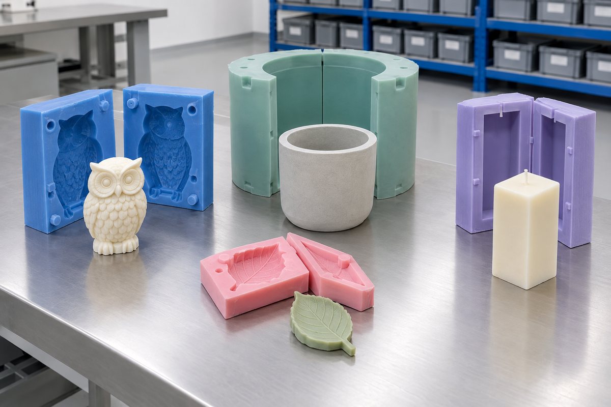 Illustrative example: Four typical moulding jobs shown together on one bench