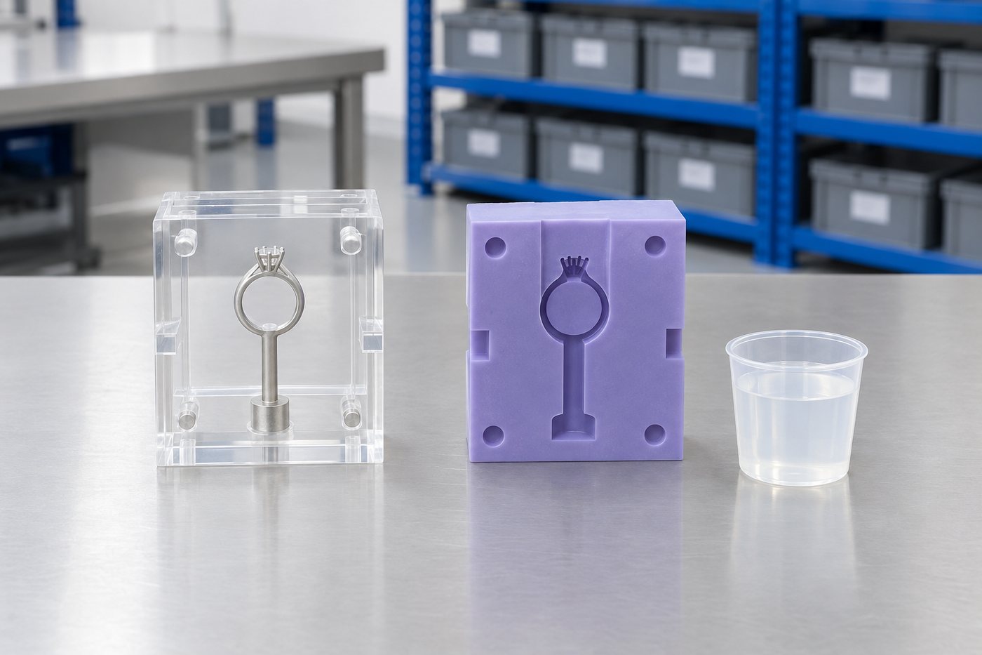 Illustrative example: Failed silicone cure around a jewellery master under investigation