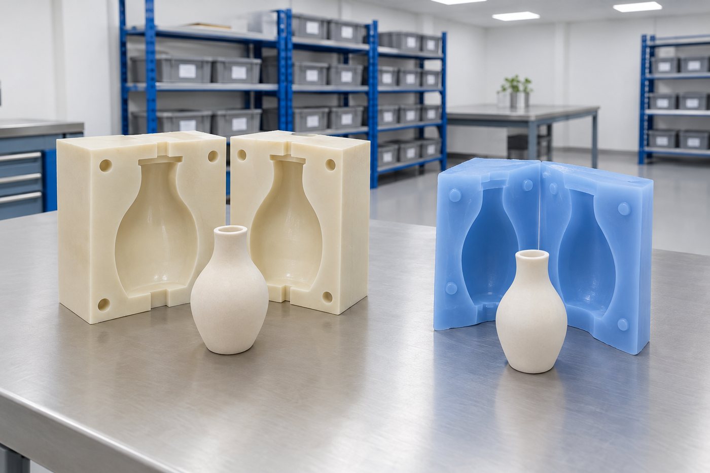 Illustrative example: Rigid polyurethane tooling compared with a flexible silicone mould